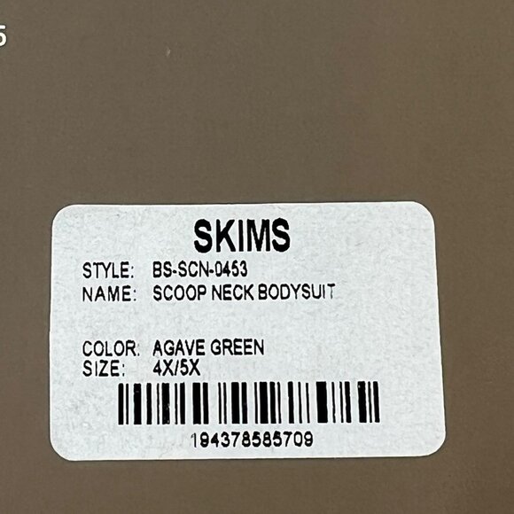 SKIMS‎ Essential Scoop Neck Bodysuit Agave Green 4X/5X - Picture 11 of 13